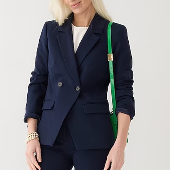 J. Crew Devon Wool Blend Double Breasted Blazer Size 14 - Picture 1 of 14
